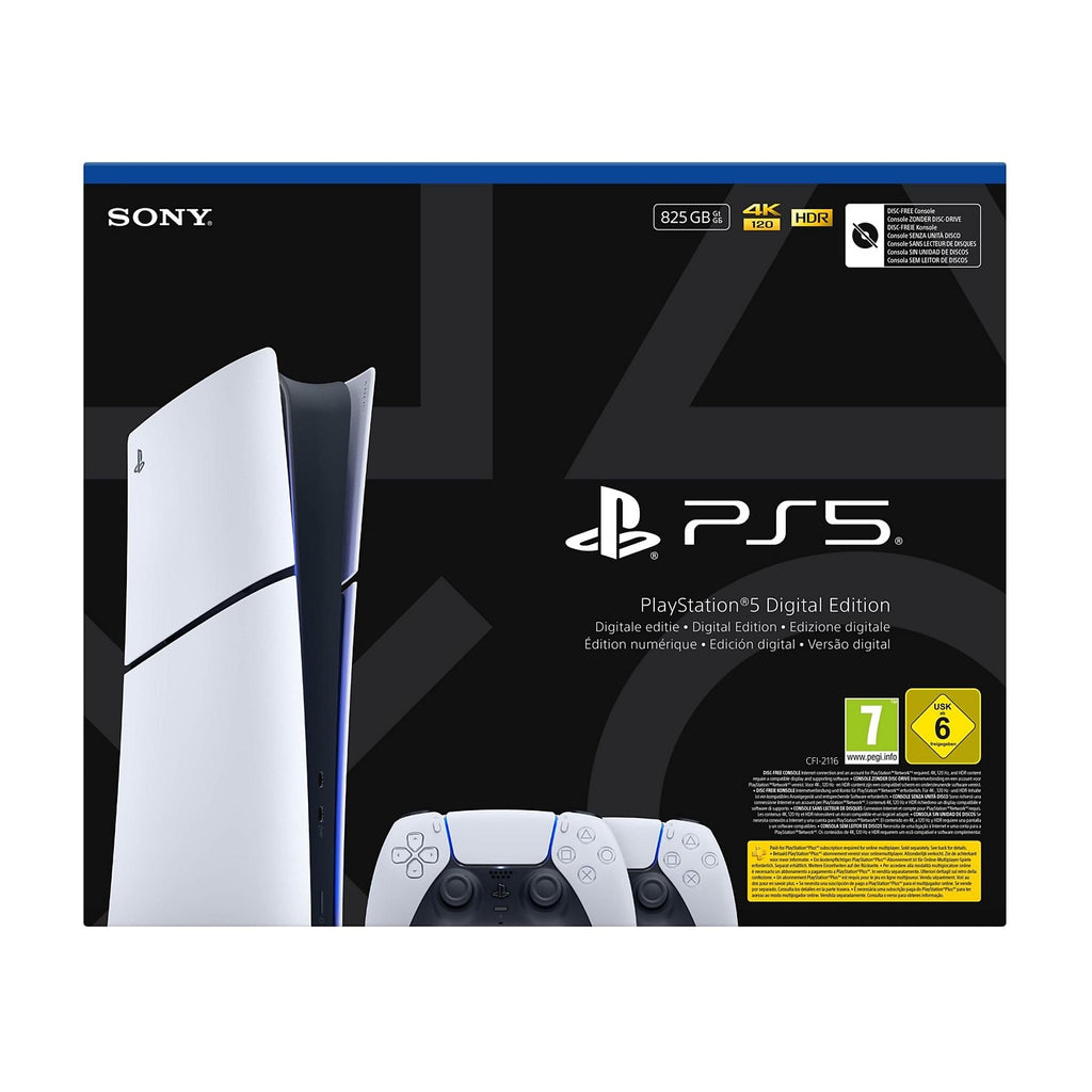 PlayStation 5 Digital Edition Slim E Chassis 825GB + 2 DualSense White